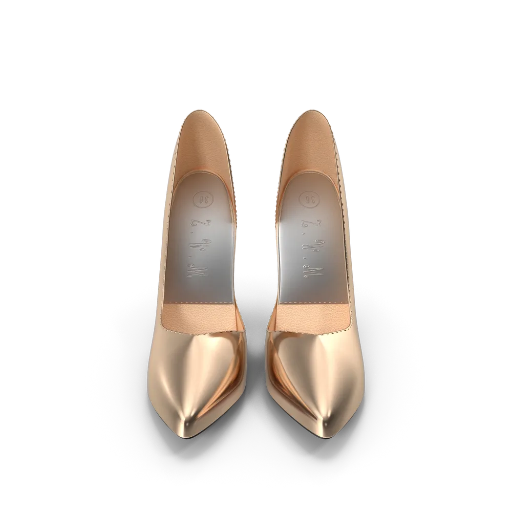 Sapato Feminino Salto Dourado